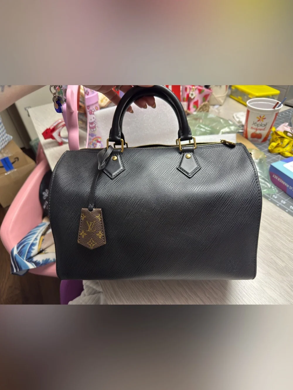 Louis Vuitton SOFT Epi Leather Speedy 30 with coated canvas Monogram interior